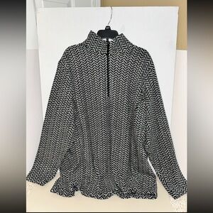 Lands' End Black and White Patterned Jacket